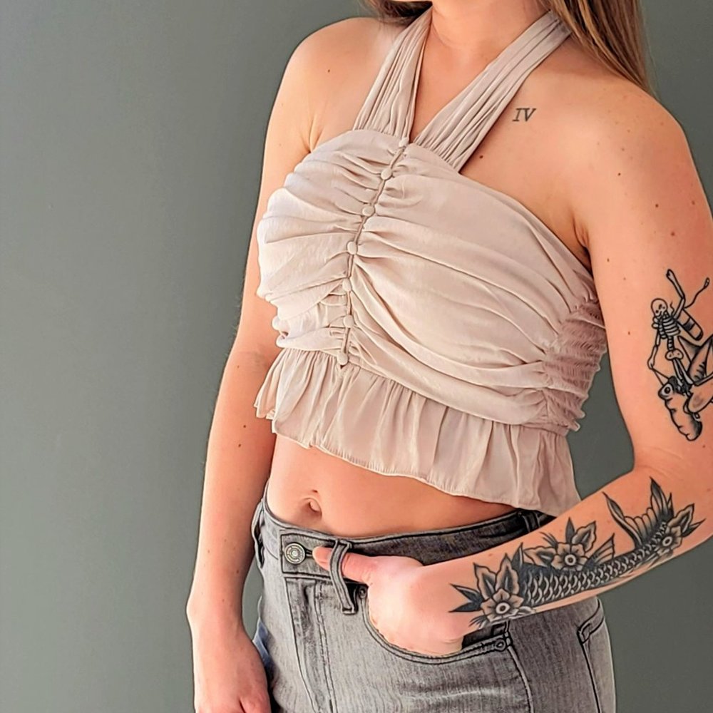 Tie Neck Crop Top